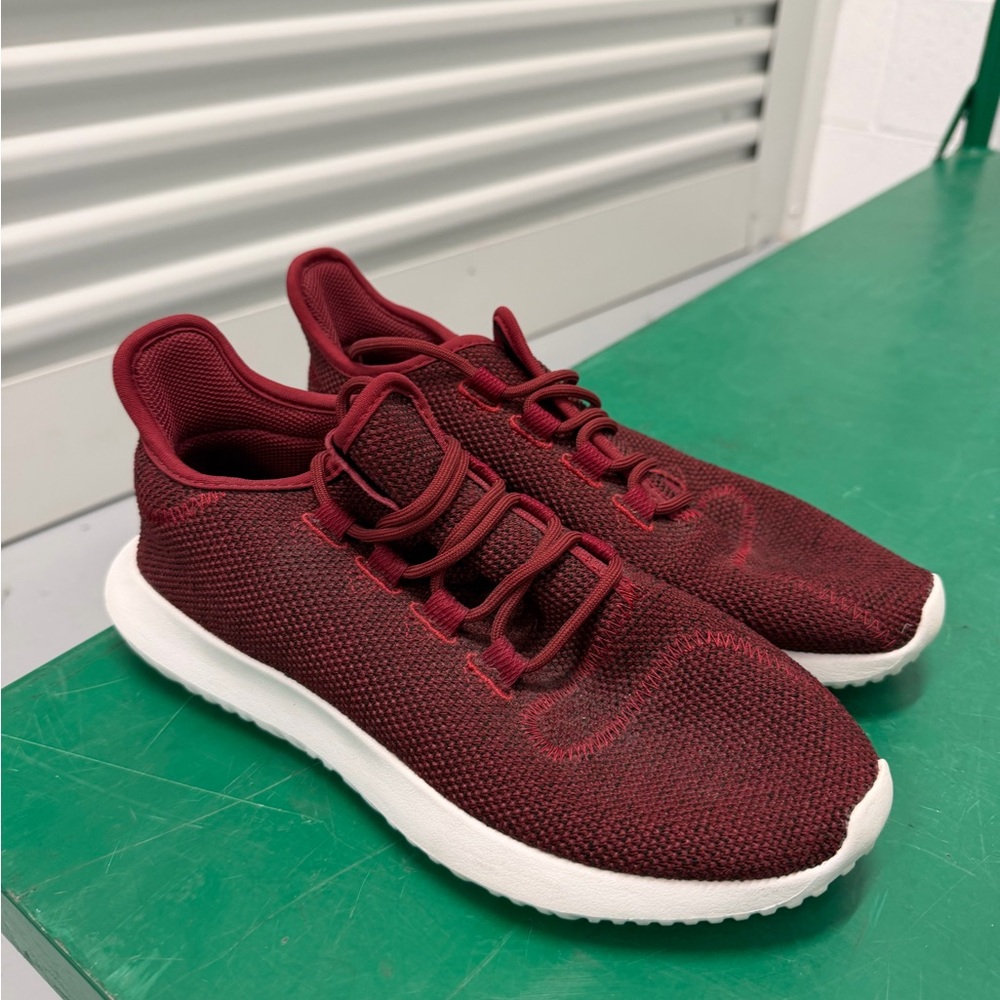 Adidas Maroon Knit Sneakers with White Soles
